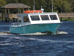 a small boat in a body of water
