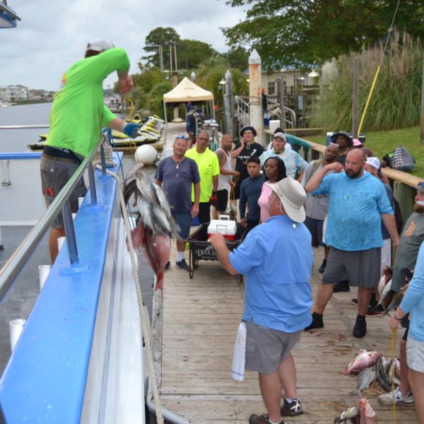 a group of people on a boat
