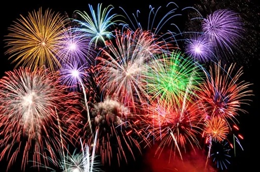 a group of fireworks in the sky
