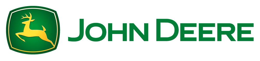 John Deere logo with green shield and yellow leaping deer.