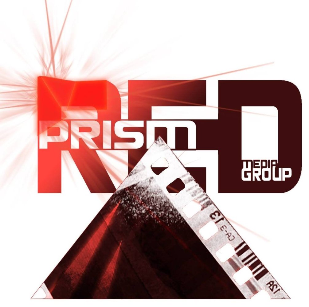 Red Prism Media Group logo with film reel and light burst effect.